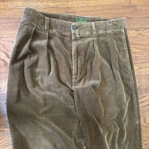 Vintage 70-80s Relaxed 34x32 Corduroy Pants Baggy Straight Made in Hong Kong - Picture 5 of 7